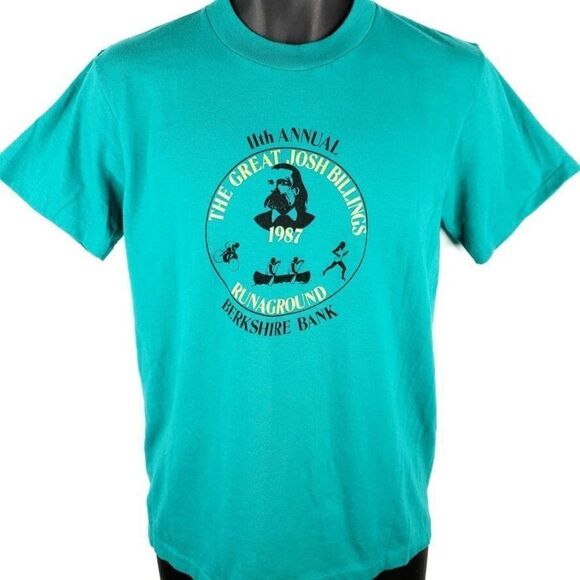 The Great Josh Billings RunAground Triathlon T Shirt Vintage 80s 1987 50/50